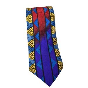 VTG Rush Limbaugh No Boundaries Silk Neck Tie USA Collectable Geometric Bold